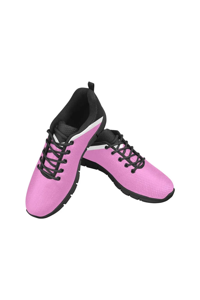 Pink & Black Women's Breathable Running Shoes (Model 055)