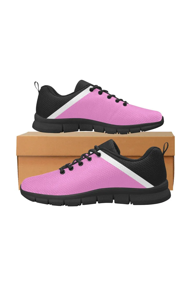 Pink & Black Women's Breathable Running Shoes (Model 055)