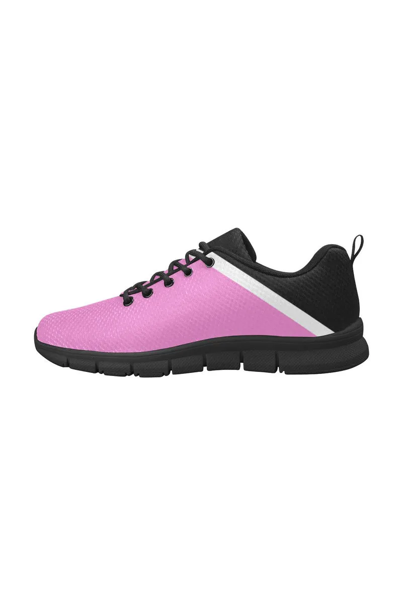 Pink & Black Women's Breathable Running Shoes (Model 055)