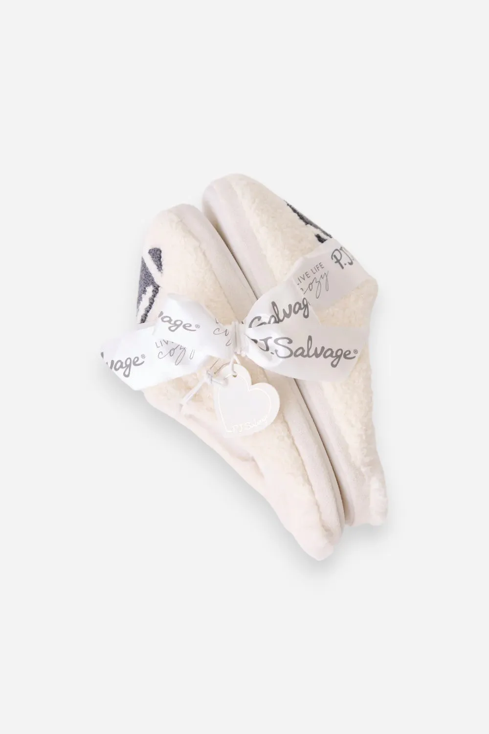 PJ Salvage Game Day Slippers Ivory