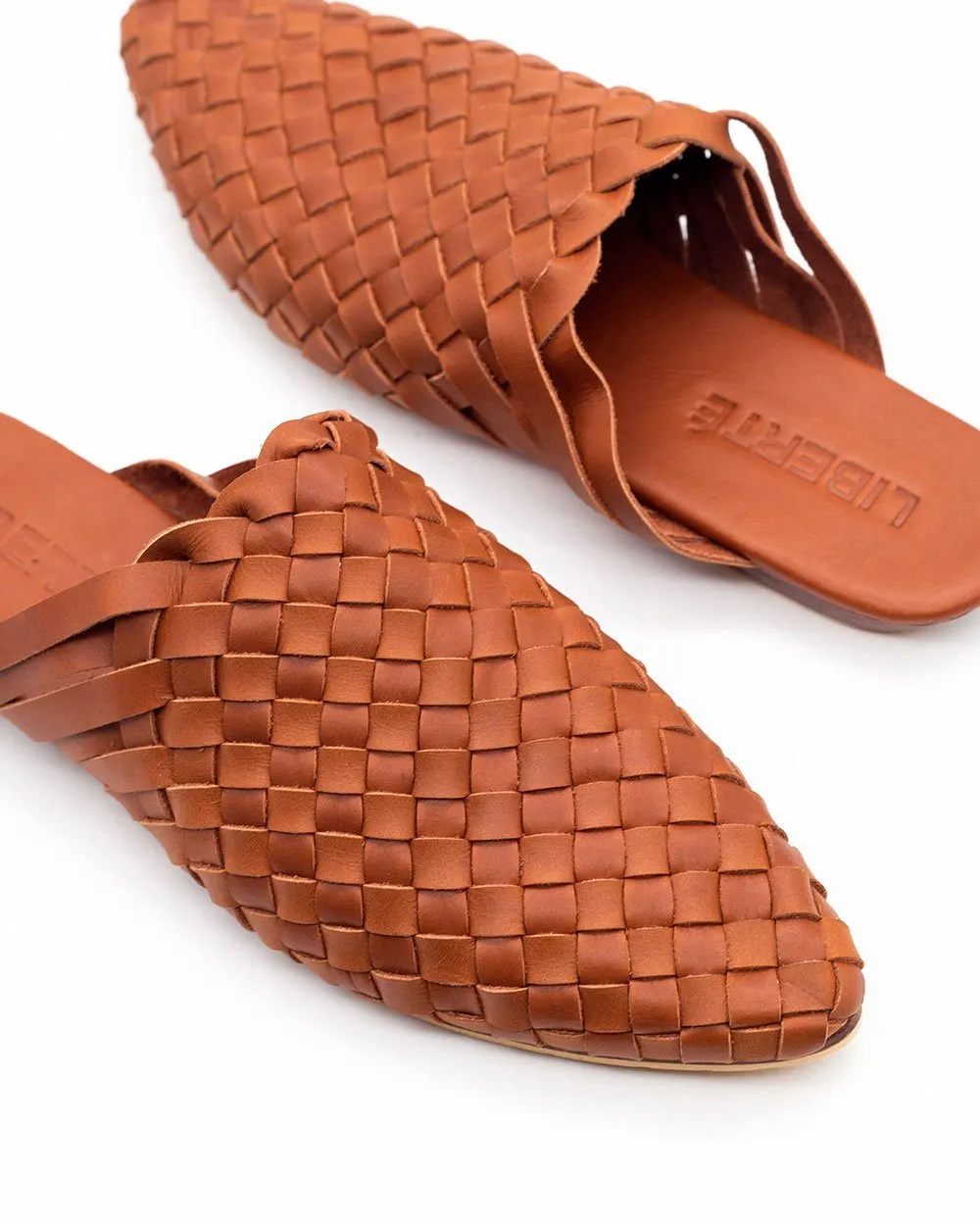 Prague Woven Mule - Cognac