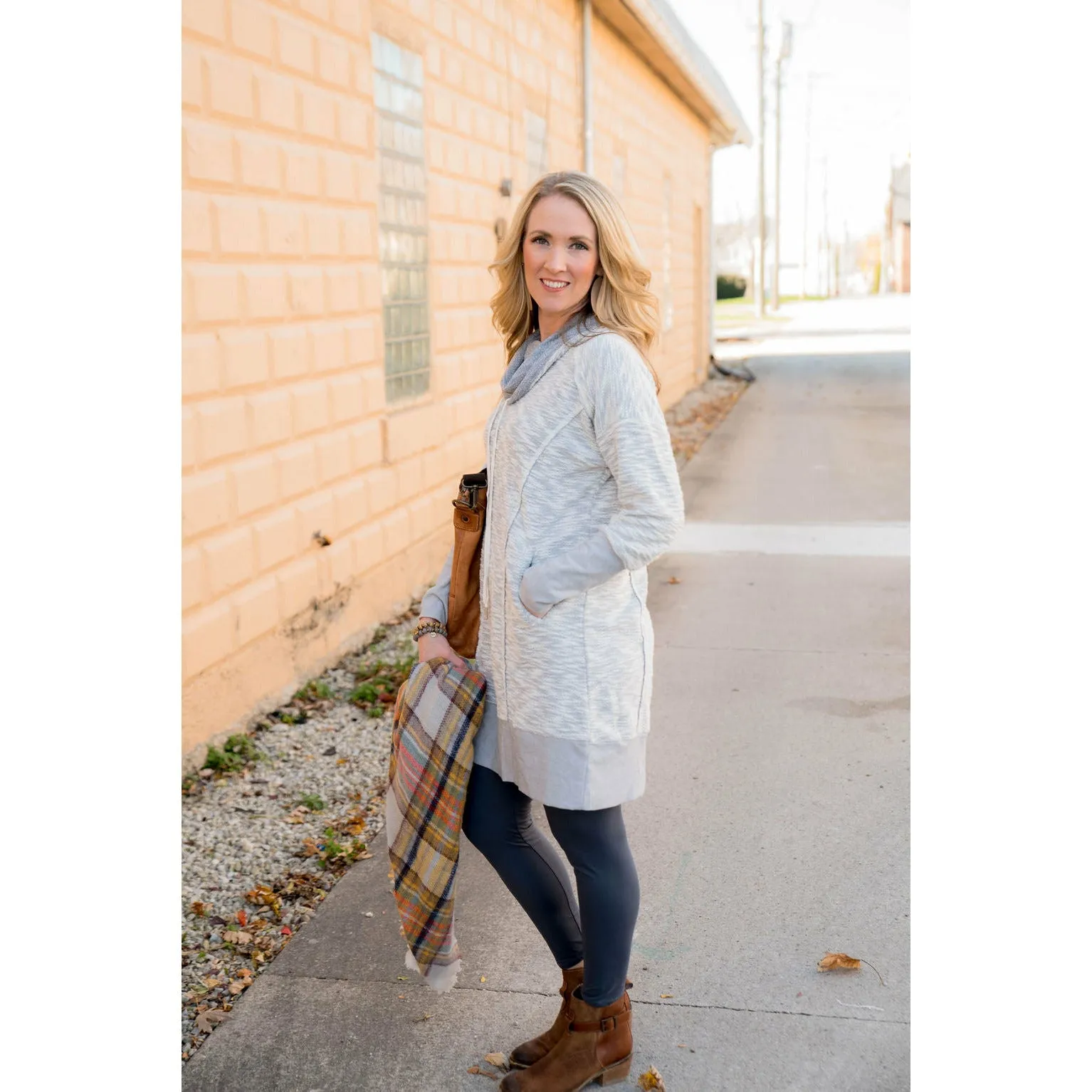 Raw Edge Tunic Sweatshirt