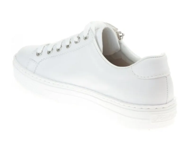 Rieker L59L1-83 Manila White Leather Lace-up Trainers