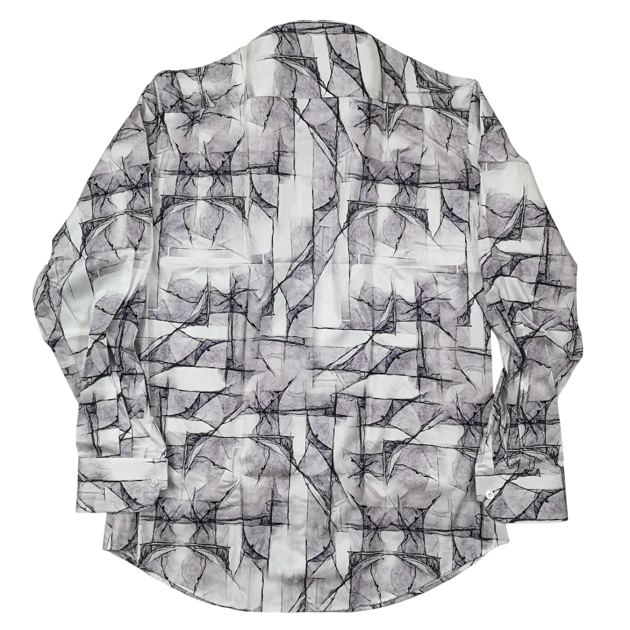 Rossini LS Reg Marble Pattern Grey Shirt