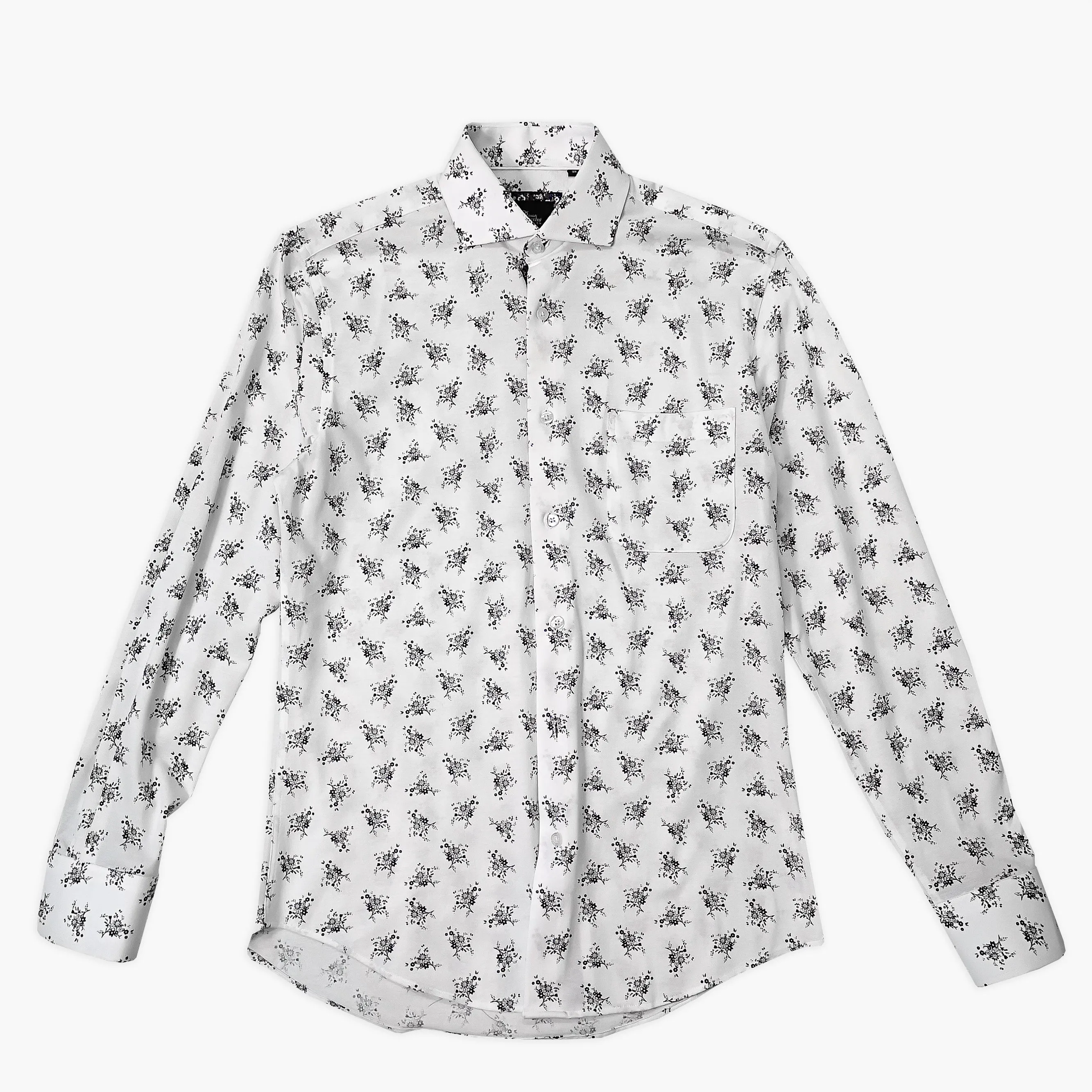 Rossini White LS Pattern Shirt