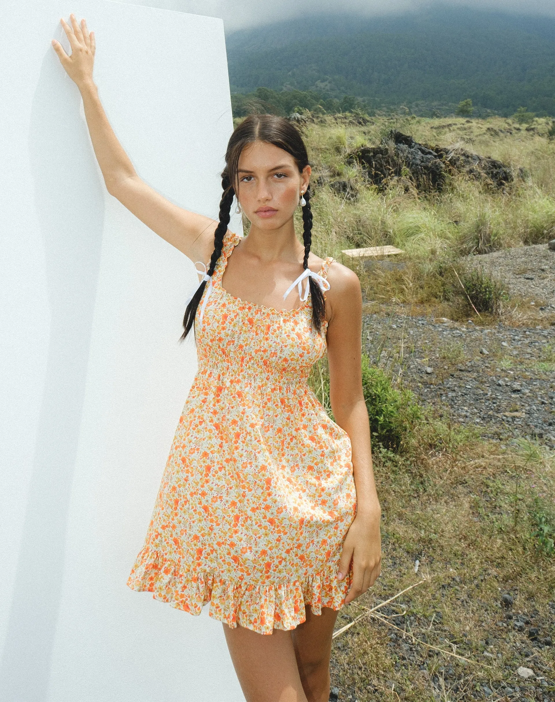 Soyata Day Dress in Ditsy Tangerine