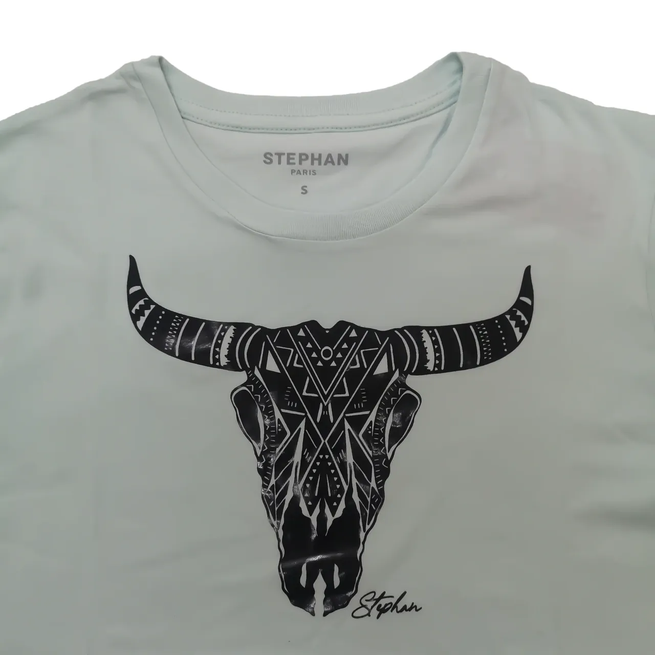 Stephan Kings Nkuni Horn Zulu Blue Wax Mint T shirt