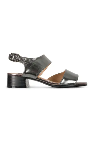 Stylish Leather Sandal | Dark Silver | NICOLE YY