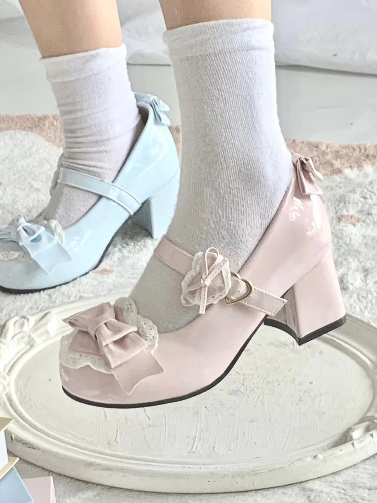 Sweet and cute round toe versatile Mary Jane shoes