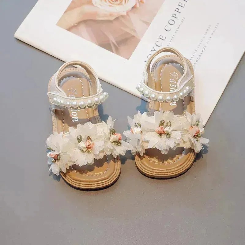 Sweet Flowers Kids Sandals Girls Versatile Soft Toddler Shoes