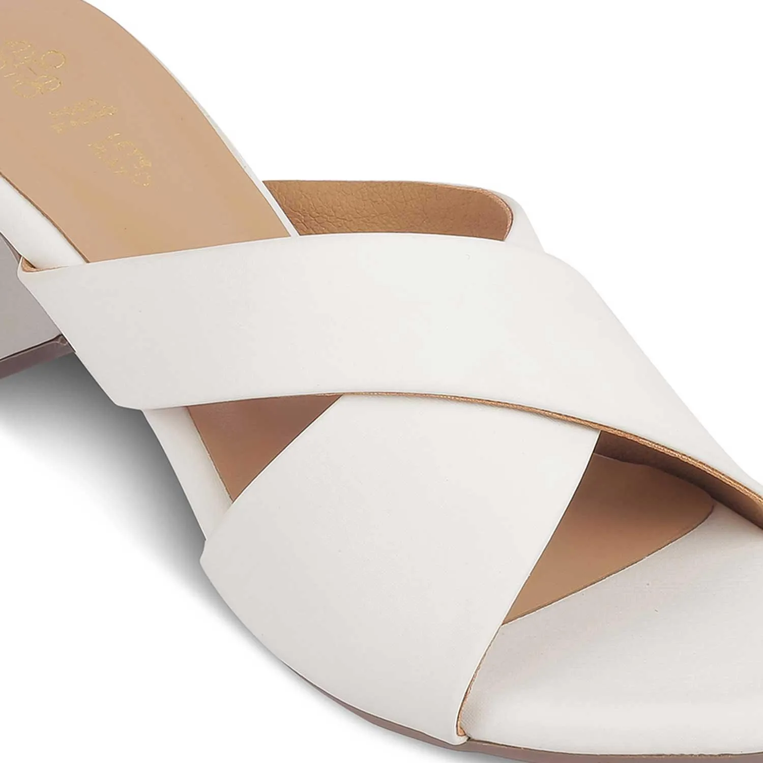 The Lisburn White Women's Dress Block Heel Sandals Tresmode