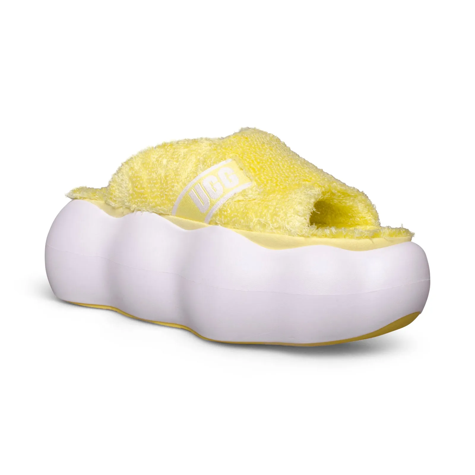 UGG Sugarcloud Slide Yellow Terry Sandals - Women's