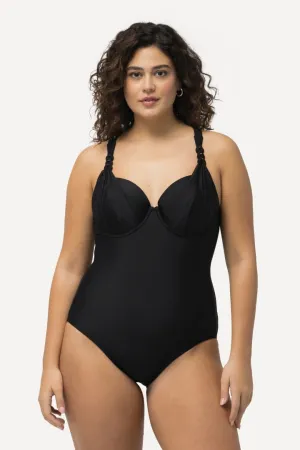 Ulla Popken Sparkle Swimsuit in Black