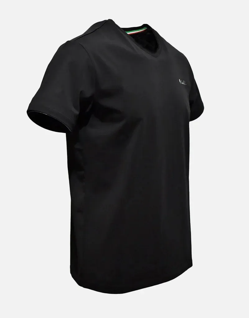 Vialli Bold V-Neck Black T Shirt