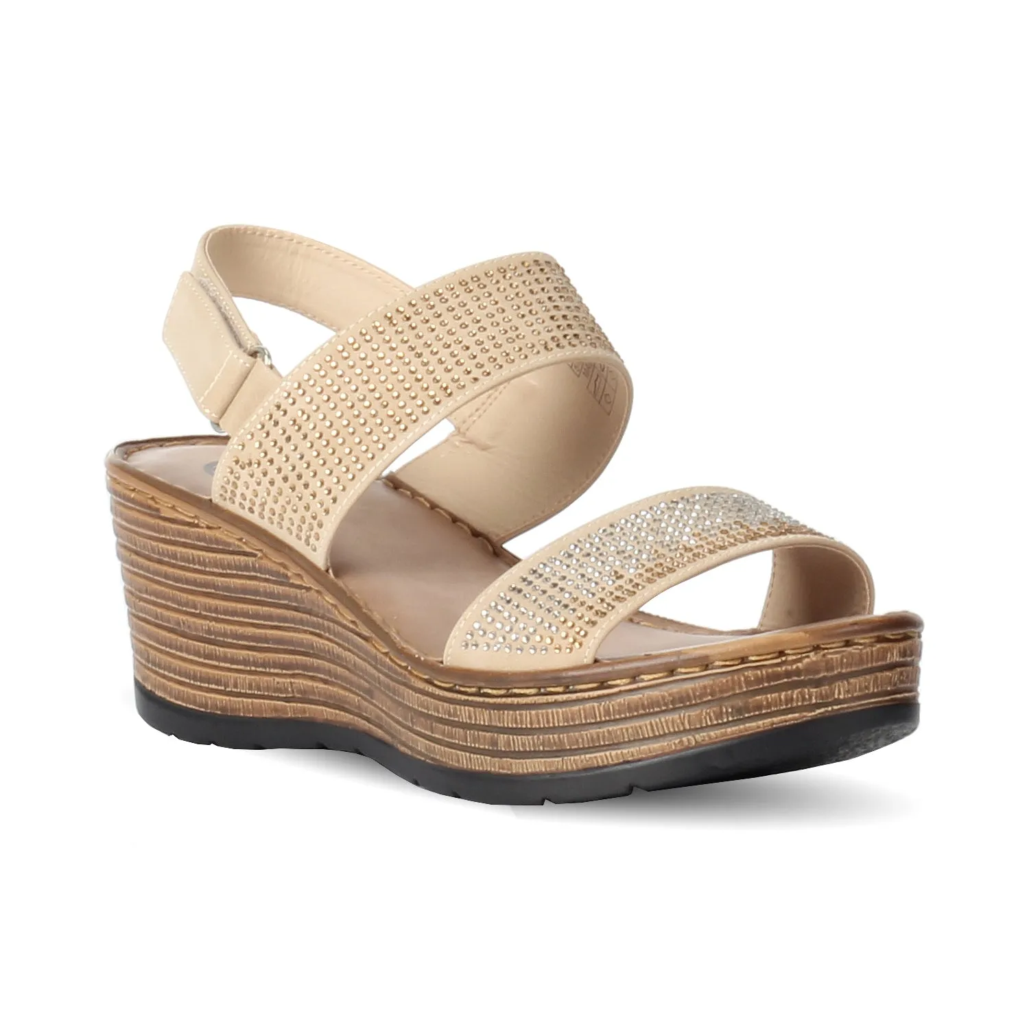 Wedge sandals with Stud Embellishment