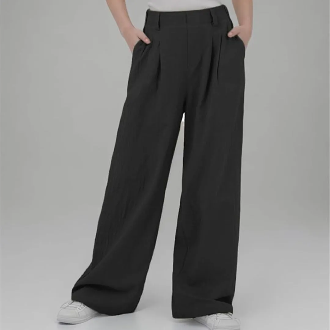 Wide Leg High Waisted Linen Trousers