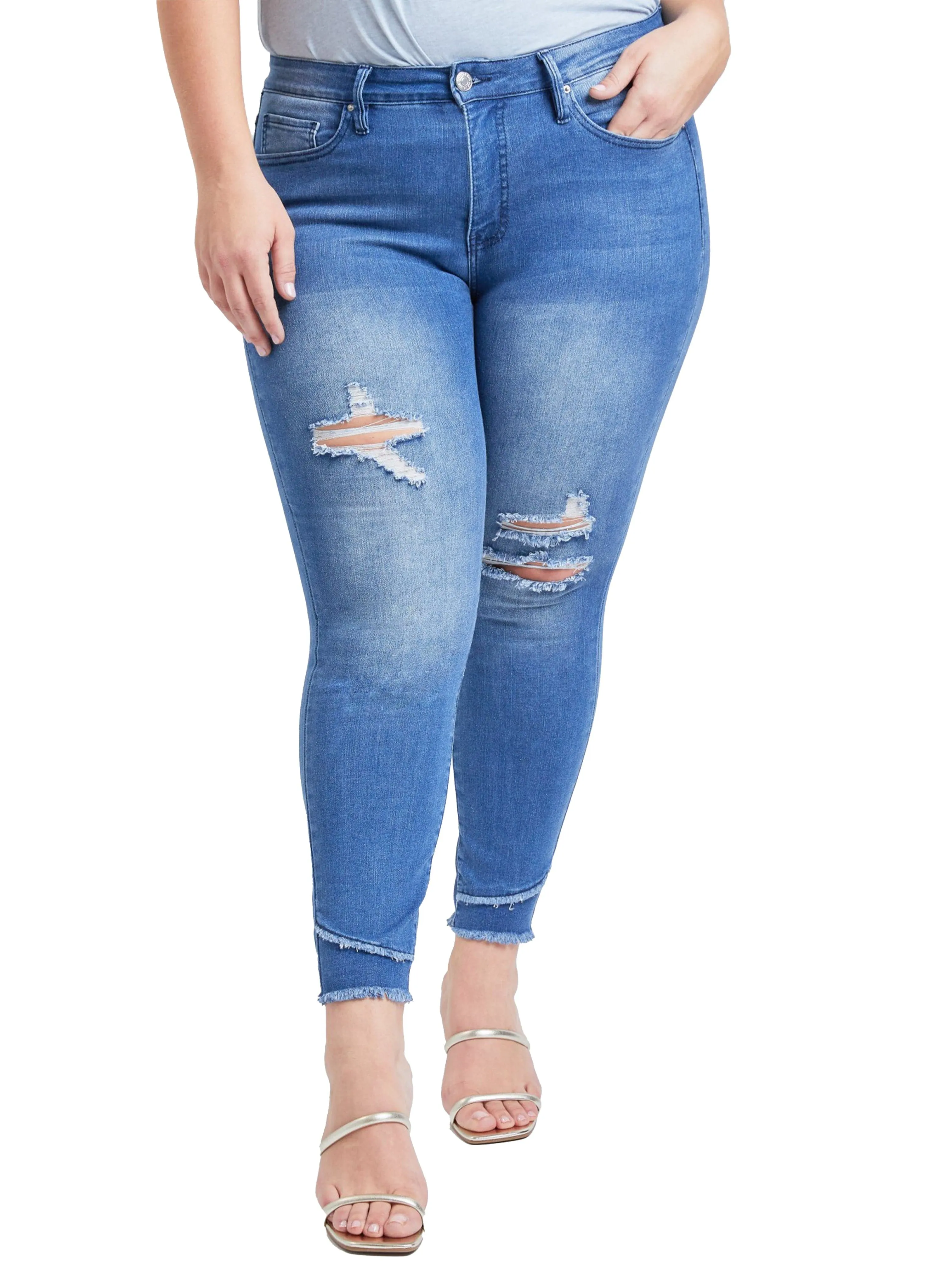 Women's Plus Size Sustainable High Rise Skinny Ankle Jeans